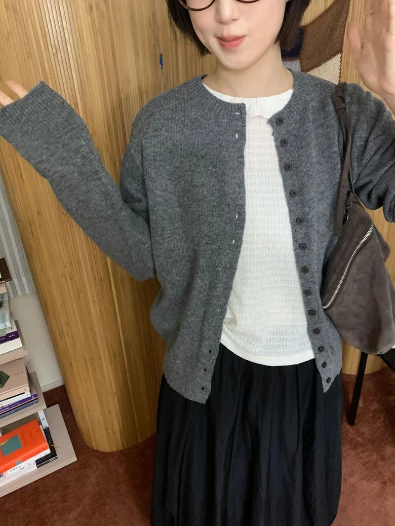 Button wool cardigan