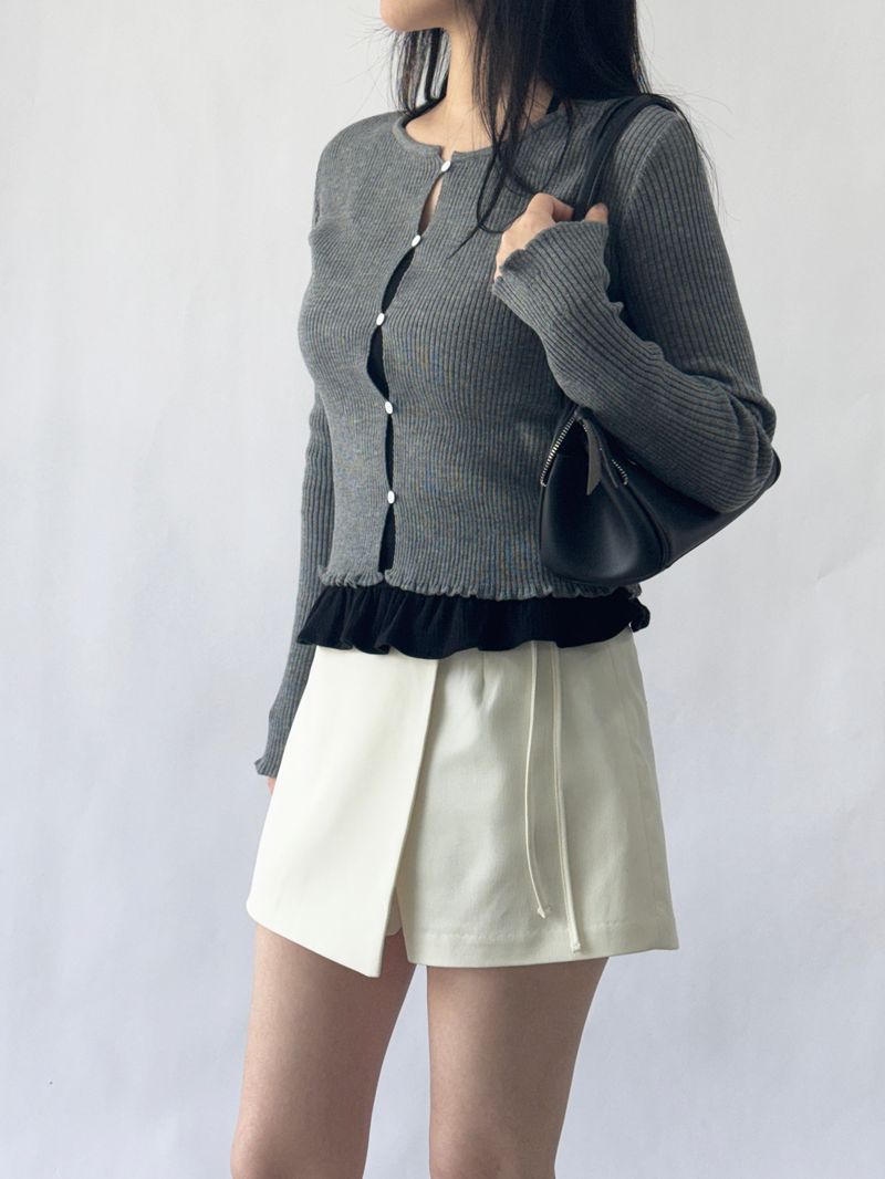 Vigent Wrap Elastic Waist Mini Skirt Pants