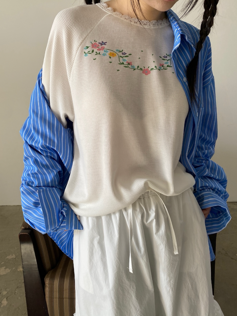 garden waffle lace T