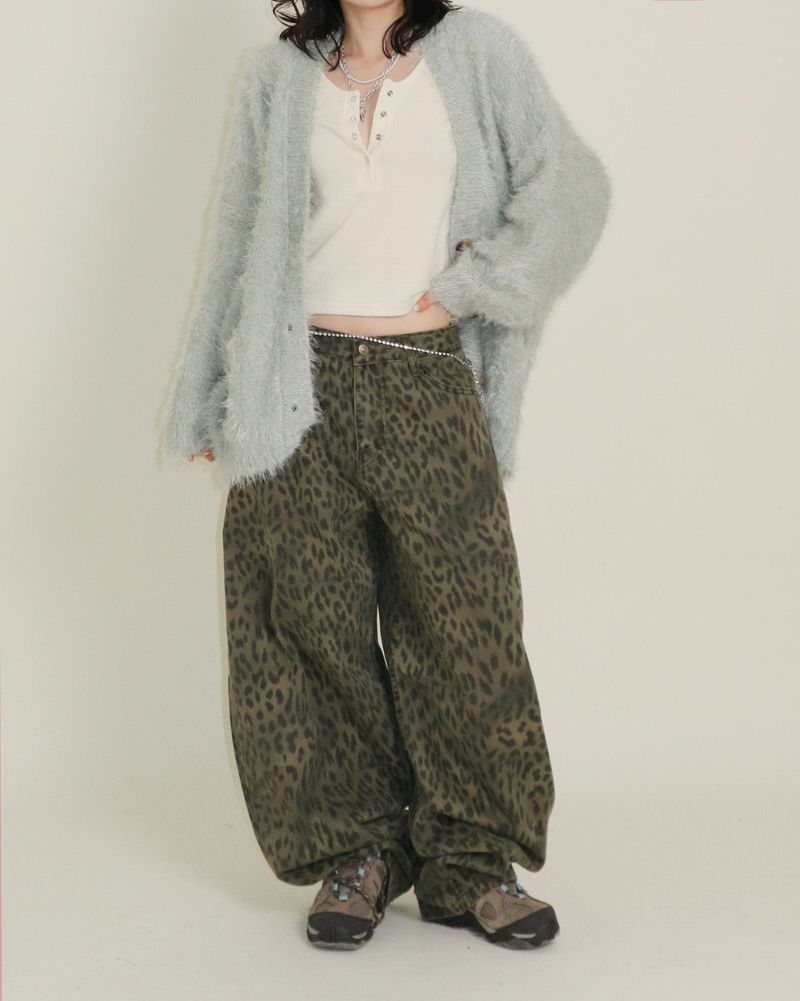 (Leopard Item) Kiya leopard printed balloon-fit wide pants