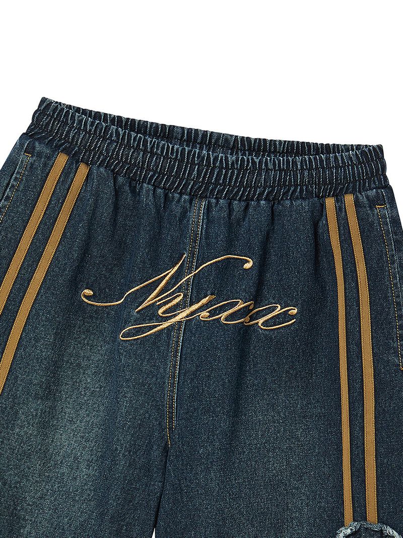 BASKETBALL DENIM HALF PANTS (INDIGO)