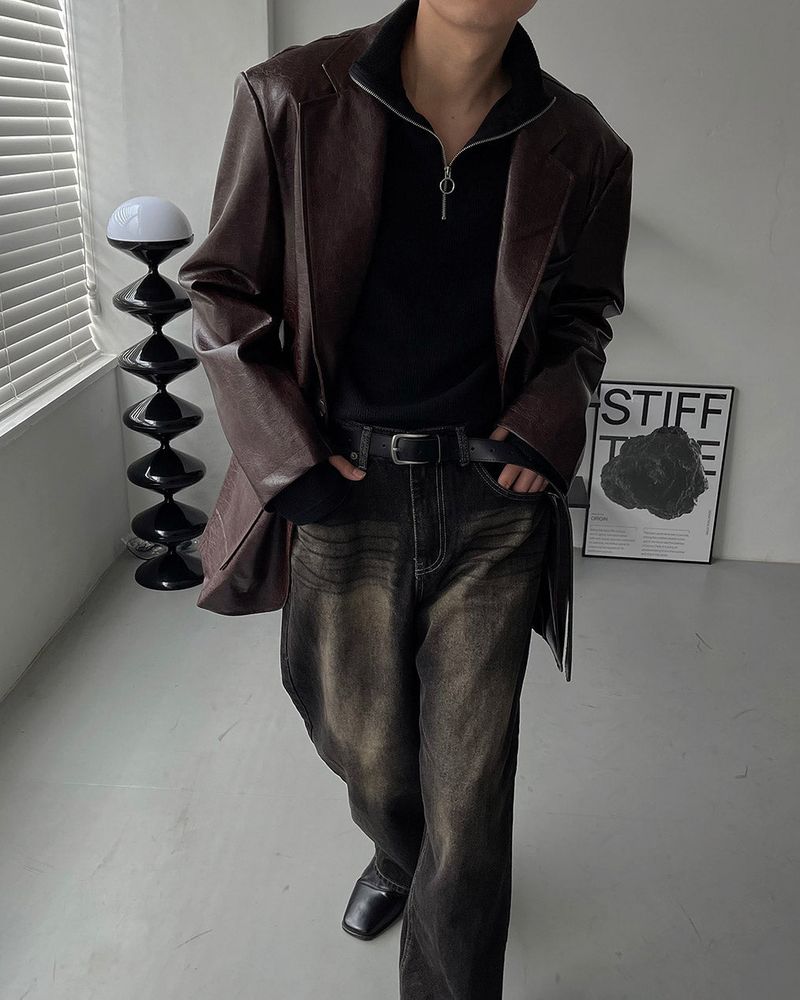 COZINESS（コジネス）の「CH Damage Leather Jacket (2 colors)（Jackets/Outerwear）」