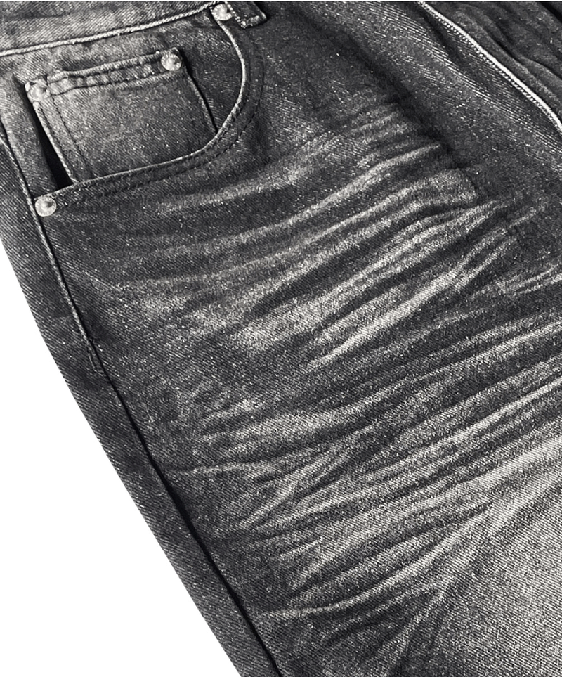 offered wide detail denim pants