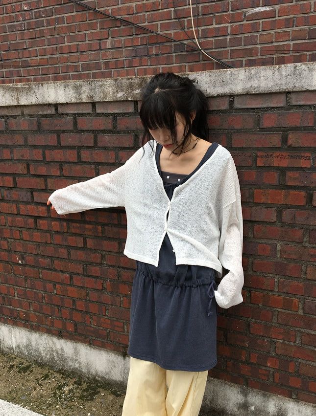 Milkpo Summer Basic Loose-Fit Cardigan