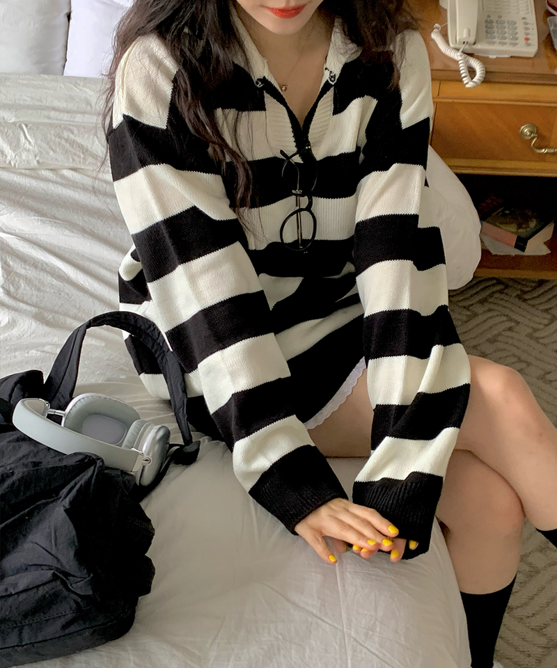 Bold Stripe Collar Knit