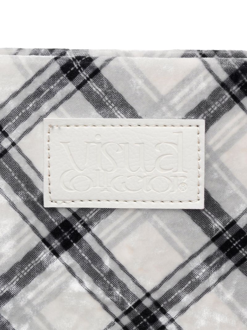 check mini velvet cross bag [white]