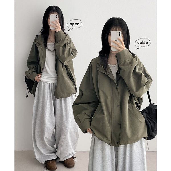 Coco String High-Neck Snap Field Jumper (4 colors)