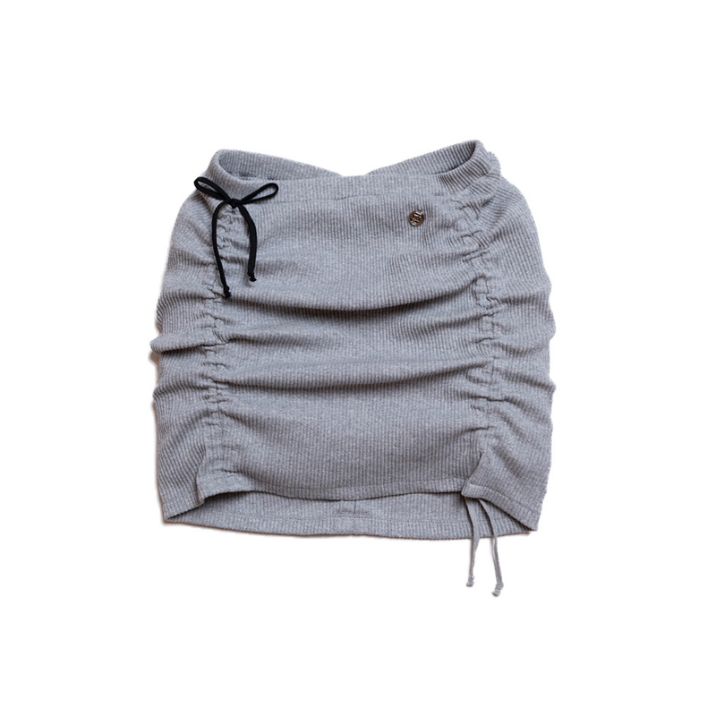 Don't Ask My Plan (DAMP)(ドントアスクマイプラン)の「SHIRRING STRING SKIRT GRAY(Skirts)」