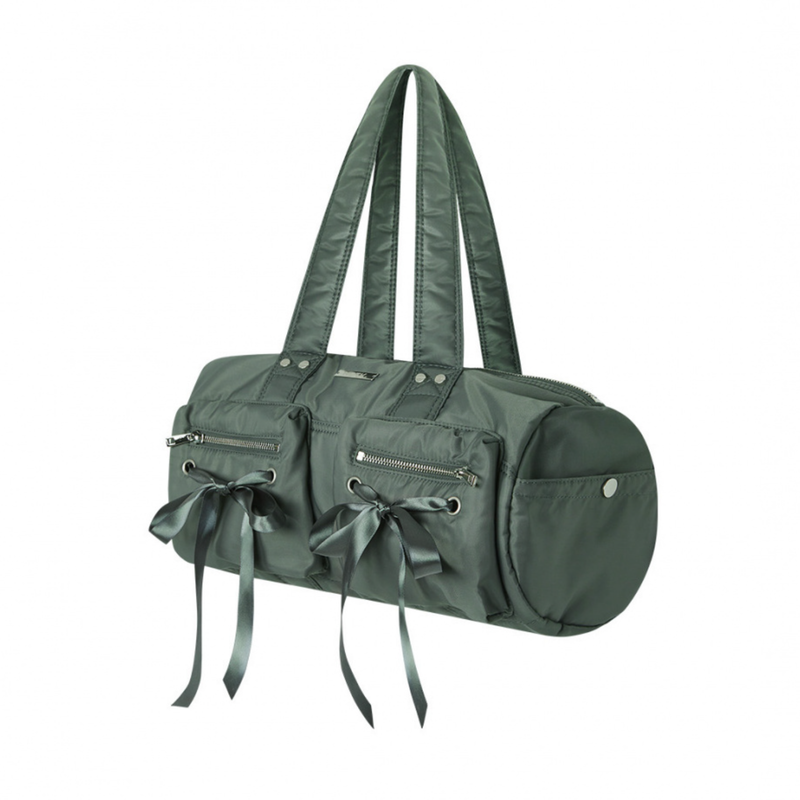 Double Ribbon Cargo Duffle Bag (KHAKI)