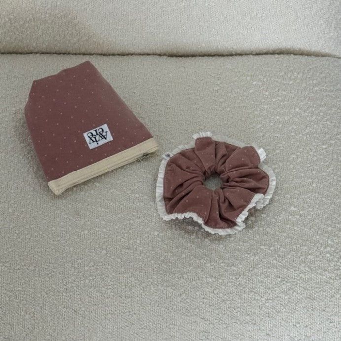 scrunchie corduroy dot_pink