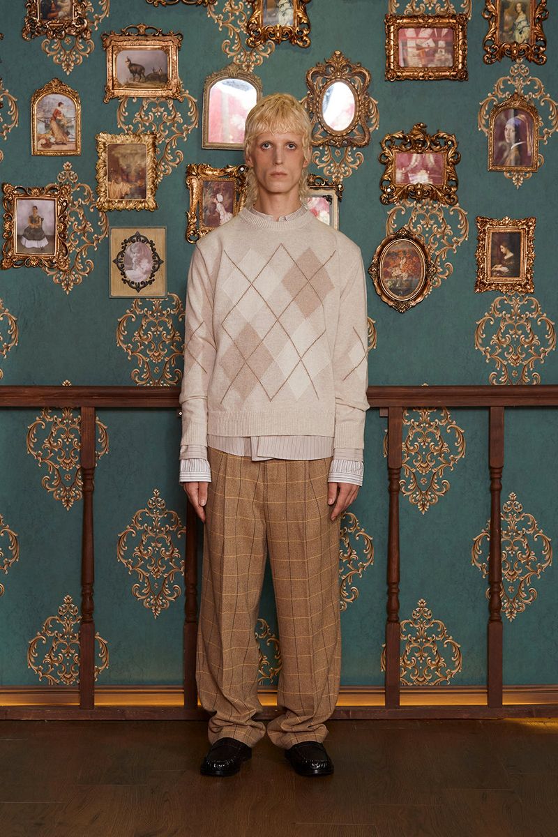 ARGYLE WOOL KNIT / OATMEAL