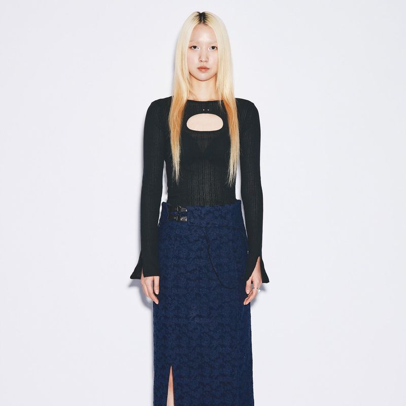  Cut Out Sleeve Top Black