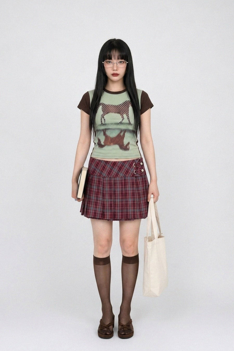 DOTTED HORSE GRAPHIC SLIM TEE