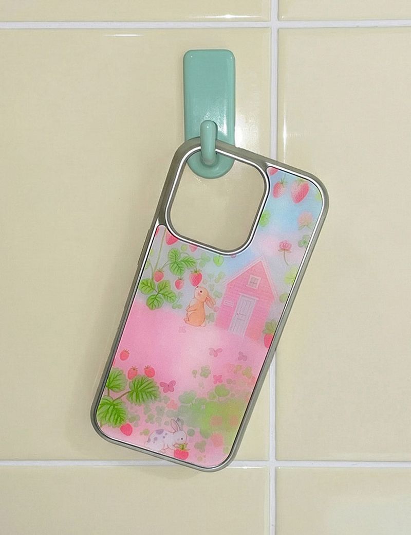 【MADE】Pink Berry Garden Silver Bumper Case