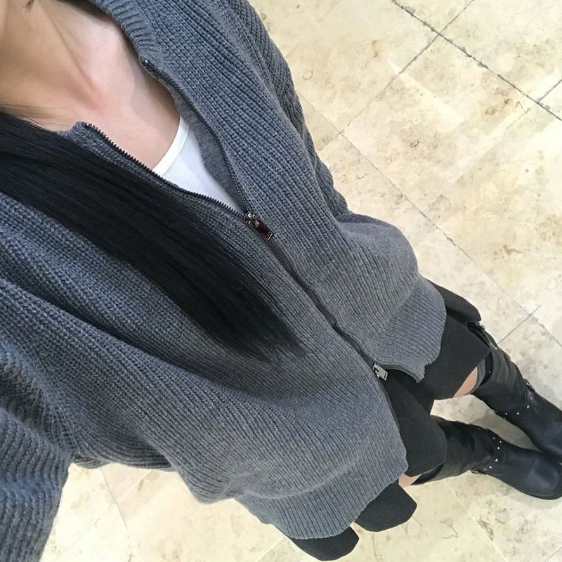 Usual 2way Knit Zip-up - 2COLOR