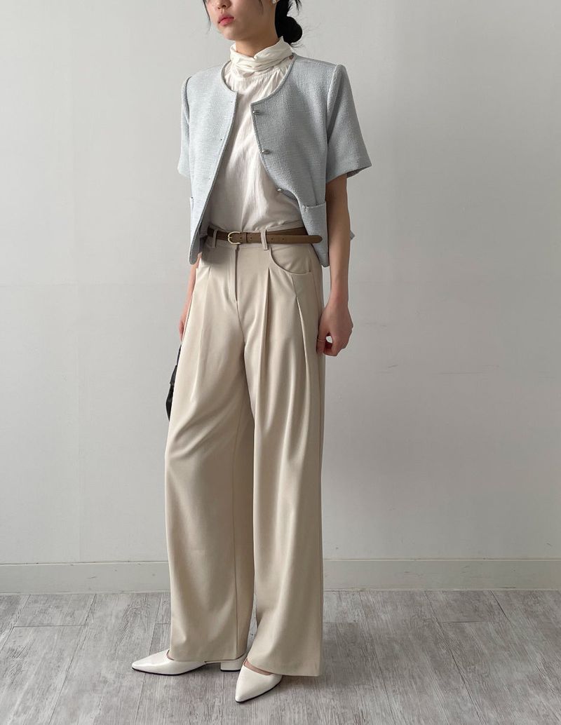 [Summer ver.] Launer Pocket Two-Tuck Wide Slacks