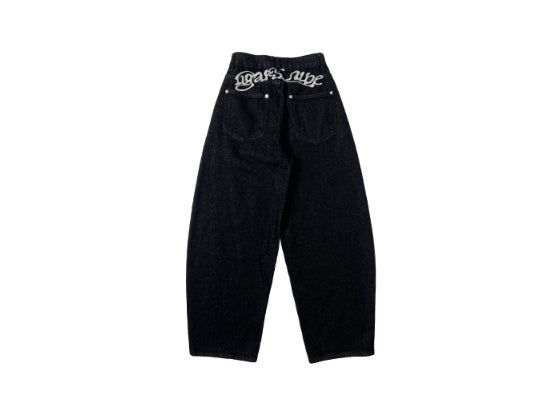 Oven Lettering Patch Denim Wide Pants