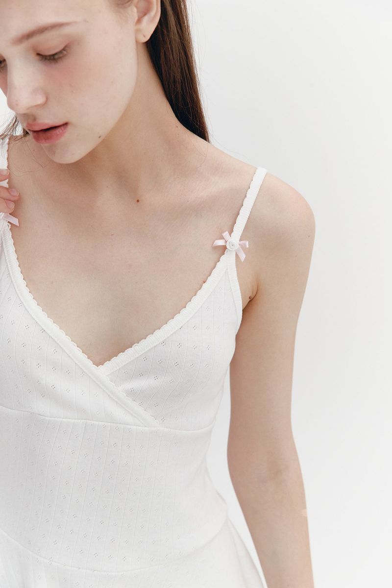 Wave Flare Dress Ivory