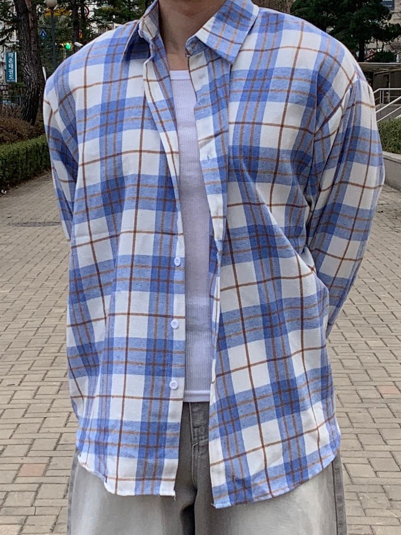 Allday Check Layered Long Sleeve Shirt