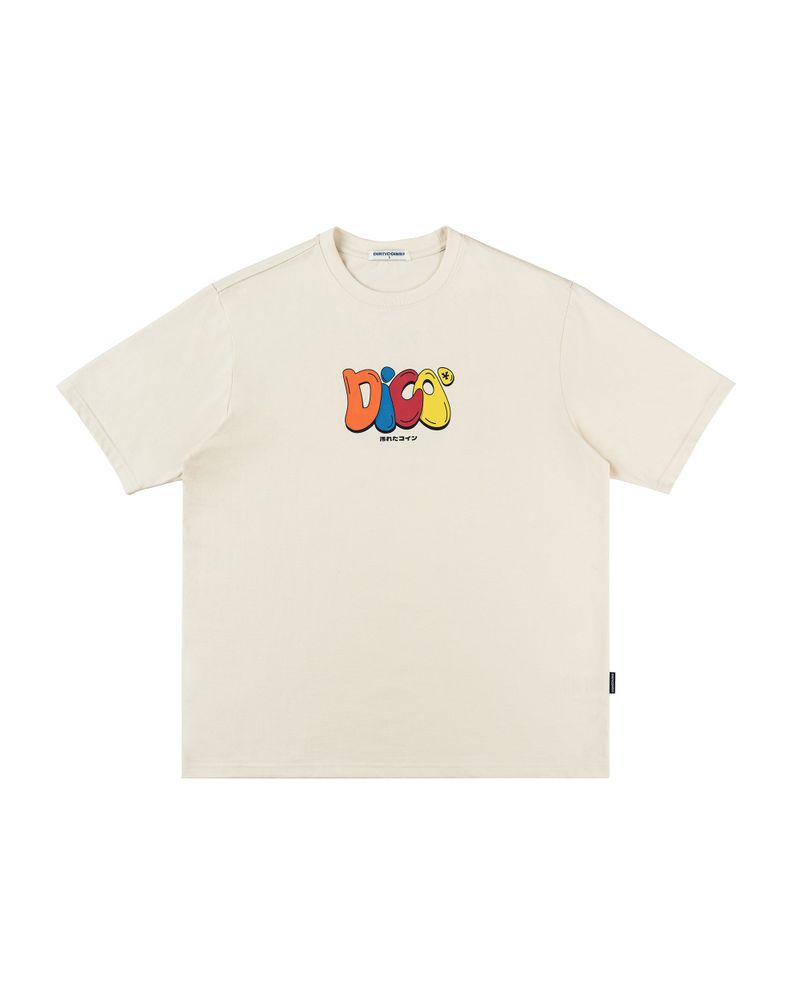 DirtyCoins(ダーティーコインズ)の「Dico Multicolor Typo T-shirt - Cream(Tops)」