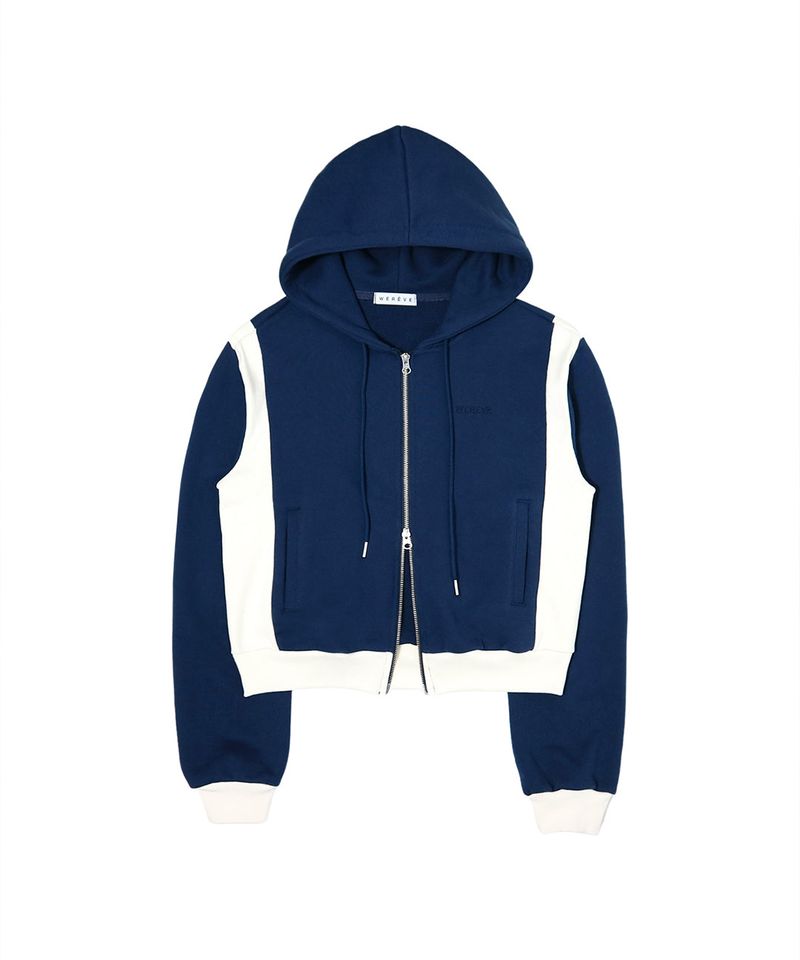 WEREVE(ウィレブ)の「side-rib zip-up hoodie_navy/cream()」