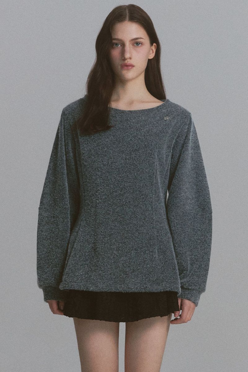 MOILLY（モイリー）の「アンゴラフレアスェットシャツ チャコール（トップス）」