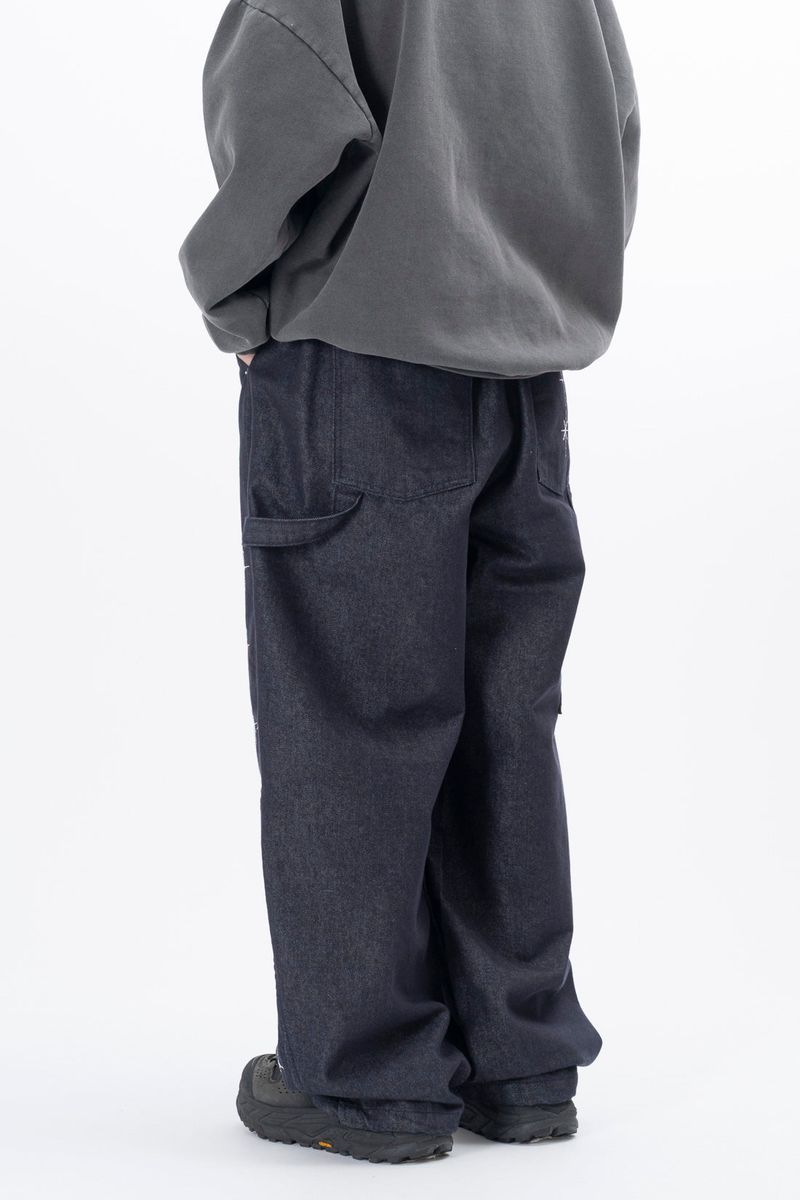 Gelly Embroidery Cross Carpenter Pants