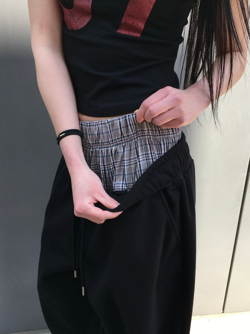Dio Check Sagging Sweatpants (2c)