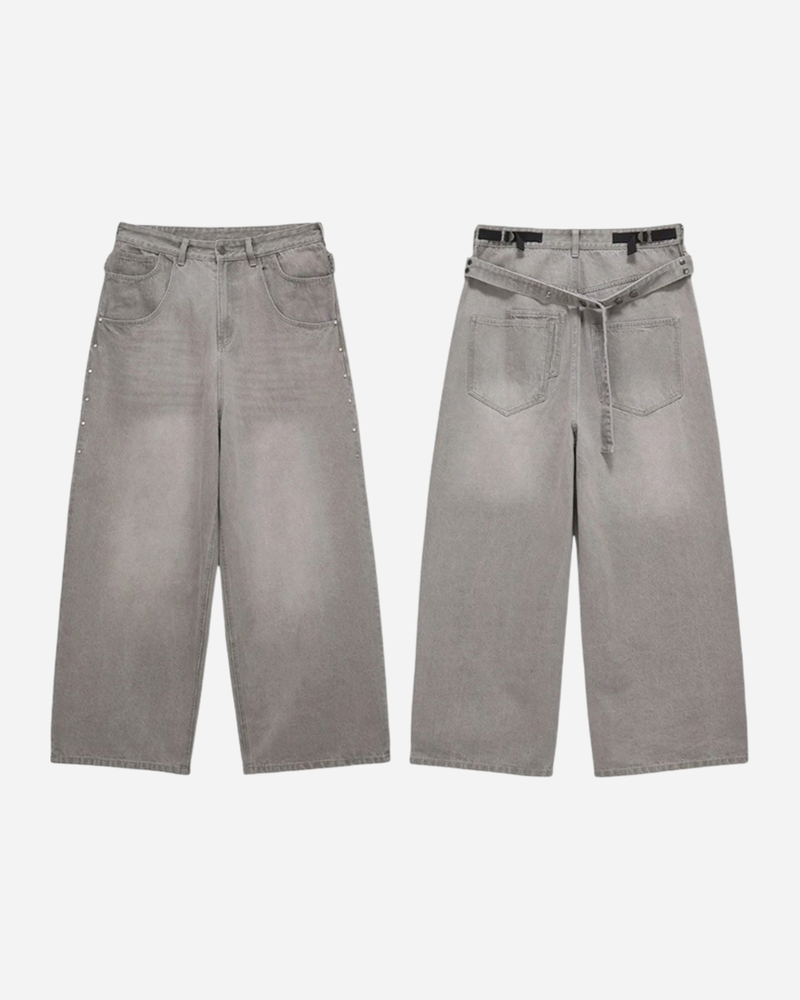 Step Belt Denim Pants