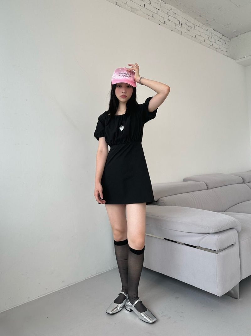 back strap ribbon dress