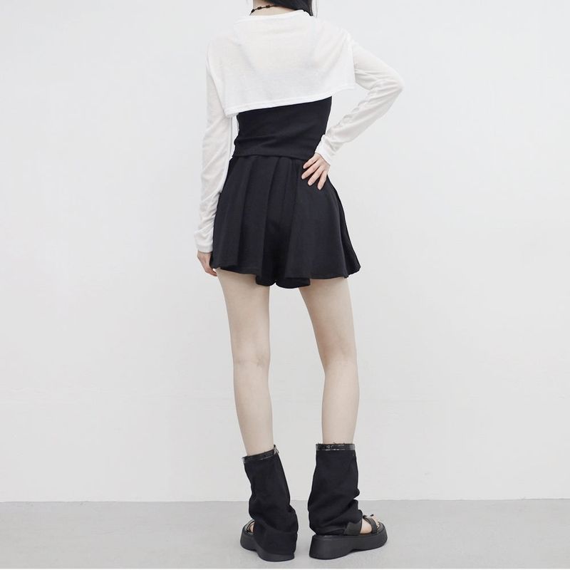 pesh string bolero + shirring sleeveless + shorts set