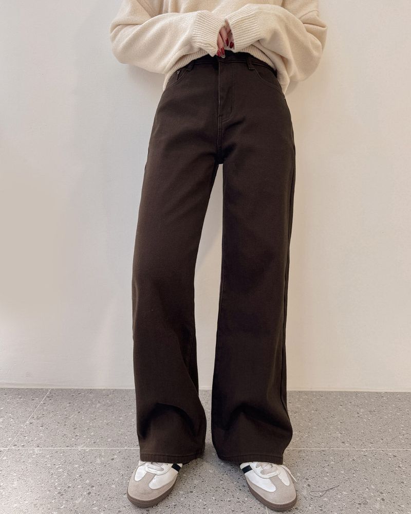 Ribbed wide pants