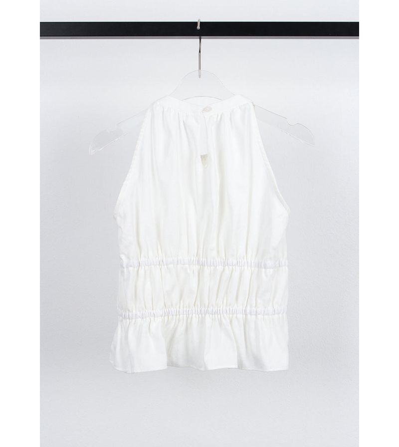 HALTER SHIRRING BLOUSE