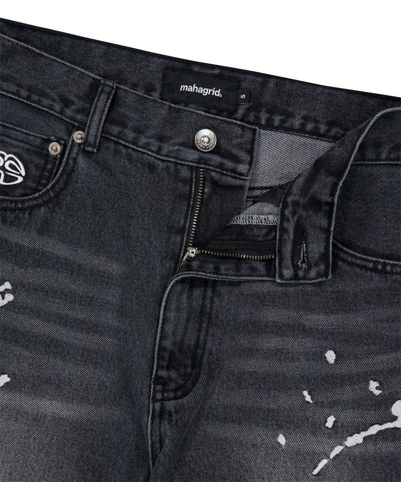 EMB SPLATTER DENIM PANT