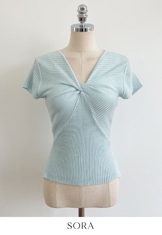 Metin Ribbed Twist Cap Knit