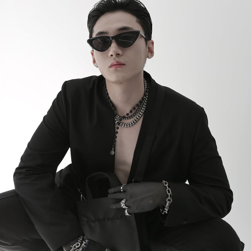 [BLESSEDBULLET]11mm round chain link bracelet_dark silver