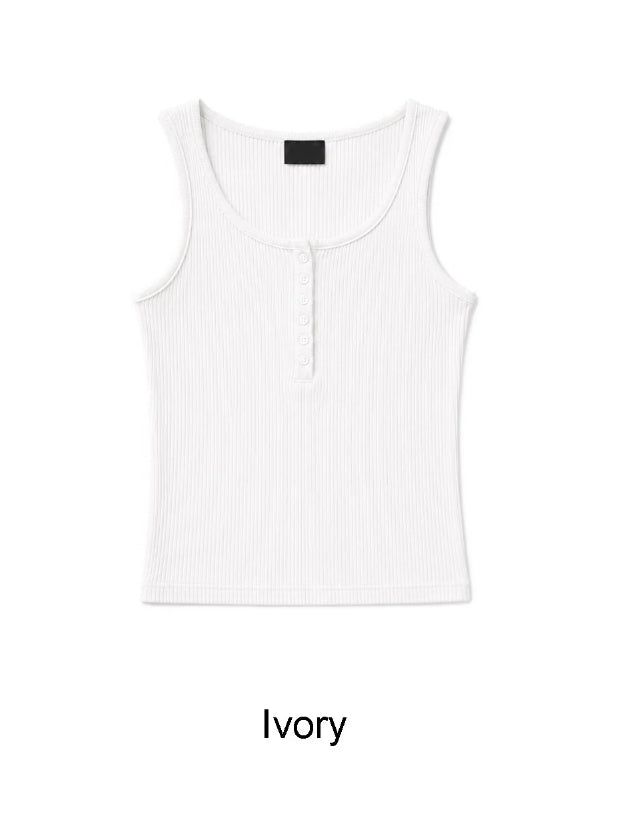Olte Button Ribbed Sleeveless