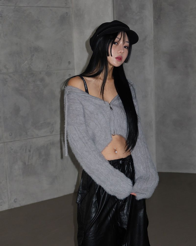 leather cargo string jogger wide pants