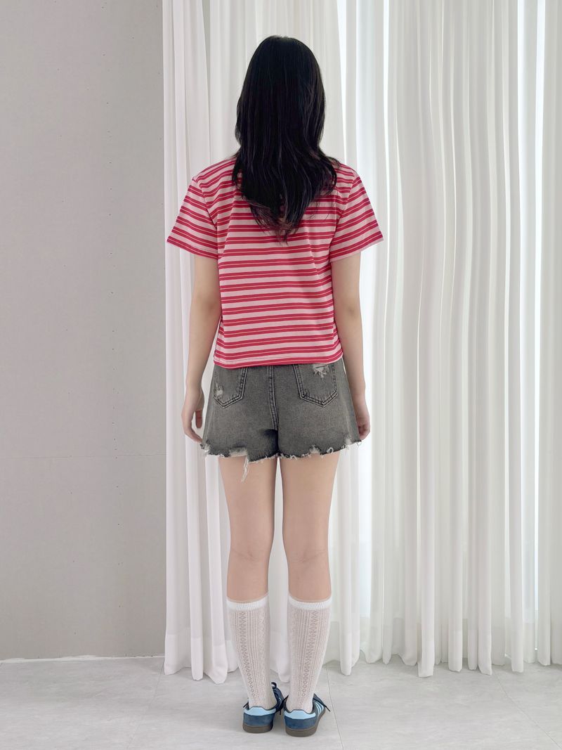 SYMBOL MULTI STRIPE HALF T-SHIRT