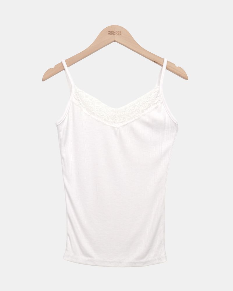Curren Lace Ribbed Sleeveless Top
