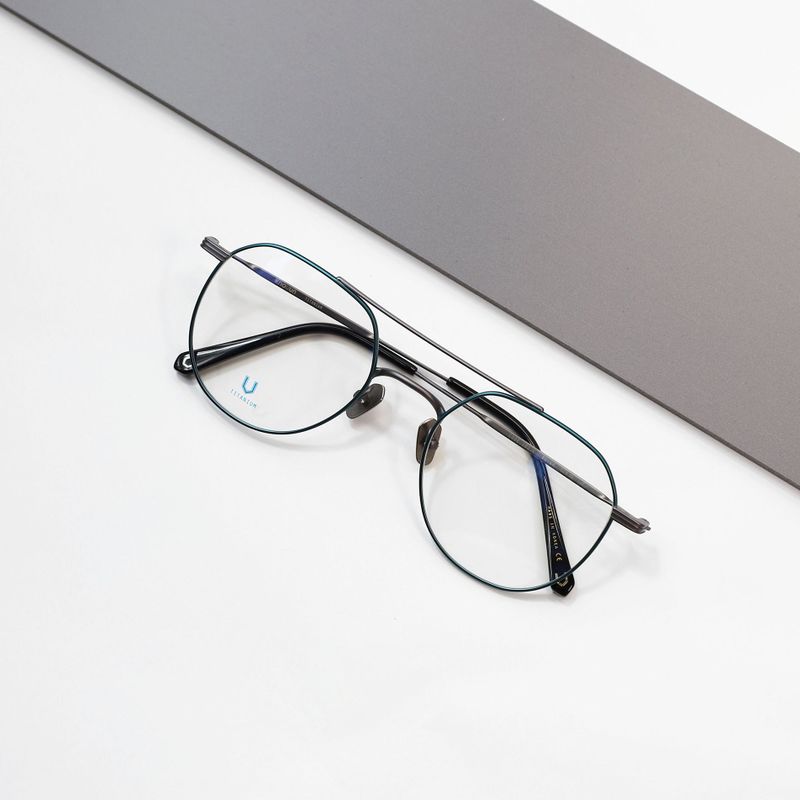 Knouun Round titanium glasses CODE. 101. C Gray