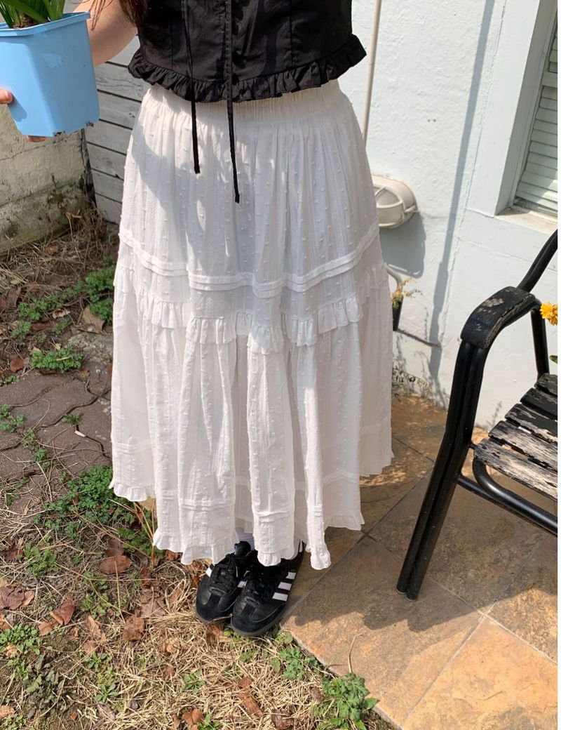 Leaf long skirt