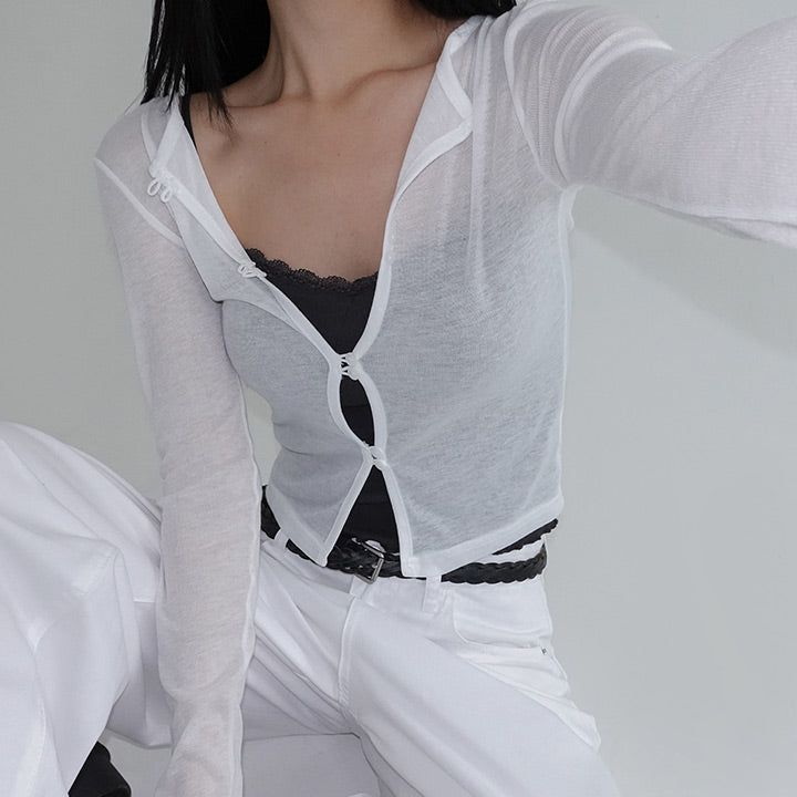 blitti（ブリッティ）の「[Locabin] See-Through Round Cardigan - 6 Colors（Tops）」