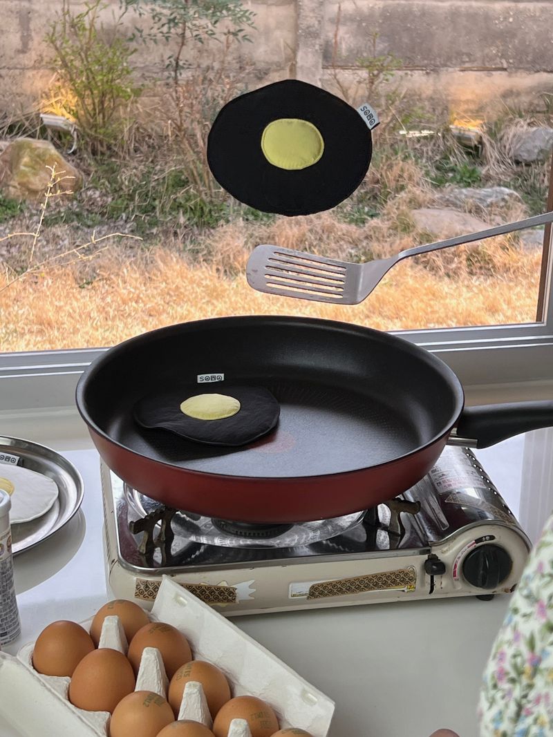 The weight of a fried egg