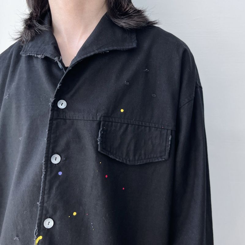Colorful Paint Splatter Button Shirt
