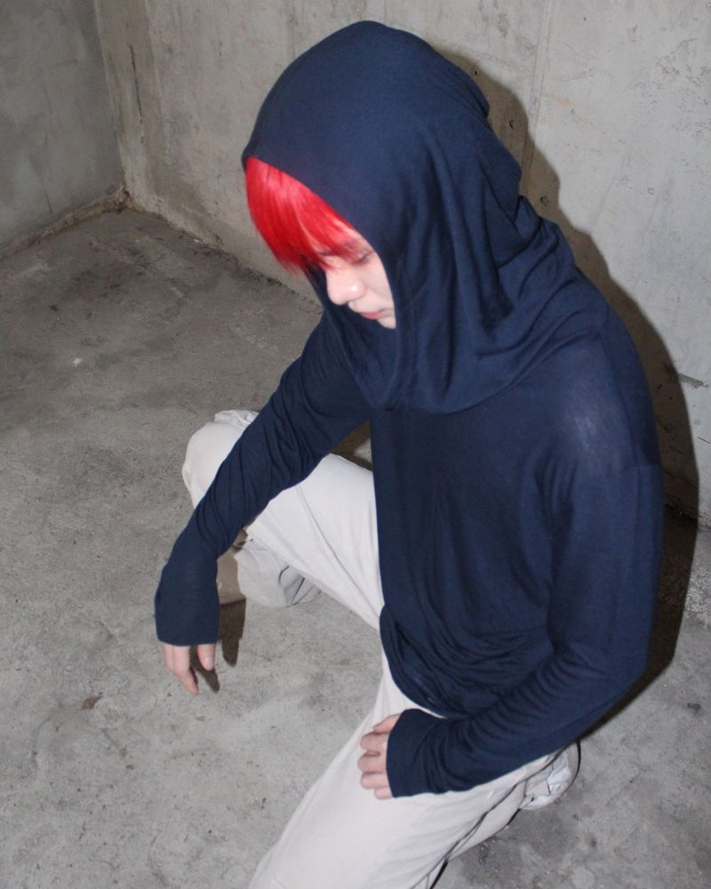 Shirring Cowl Hood L/S