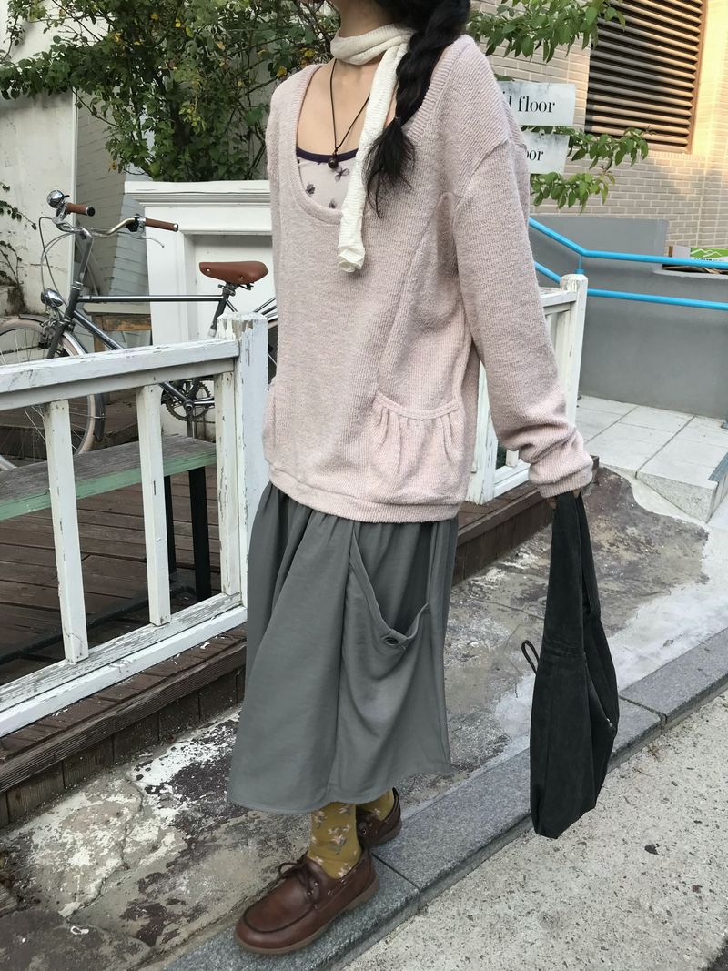 Loose Fit Pocket Knit