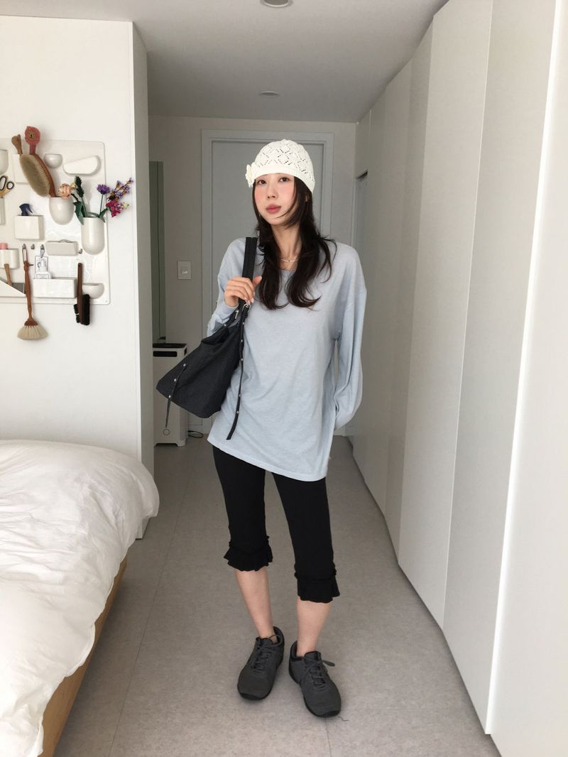 Segno frill capri pants (2color)