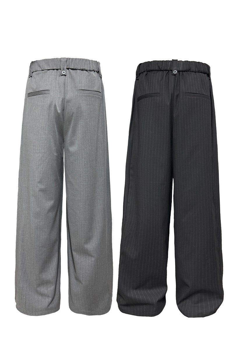 Striped Pleated Waist Pants
