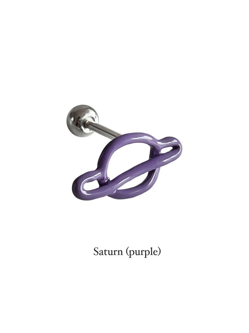 パステルドゥードゥルピアス（パープル）-チューリップ